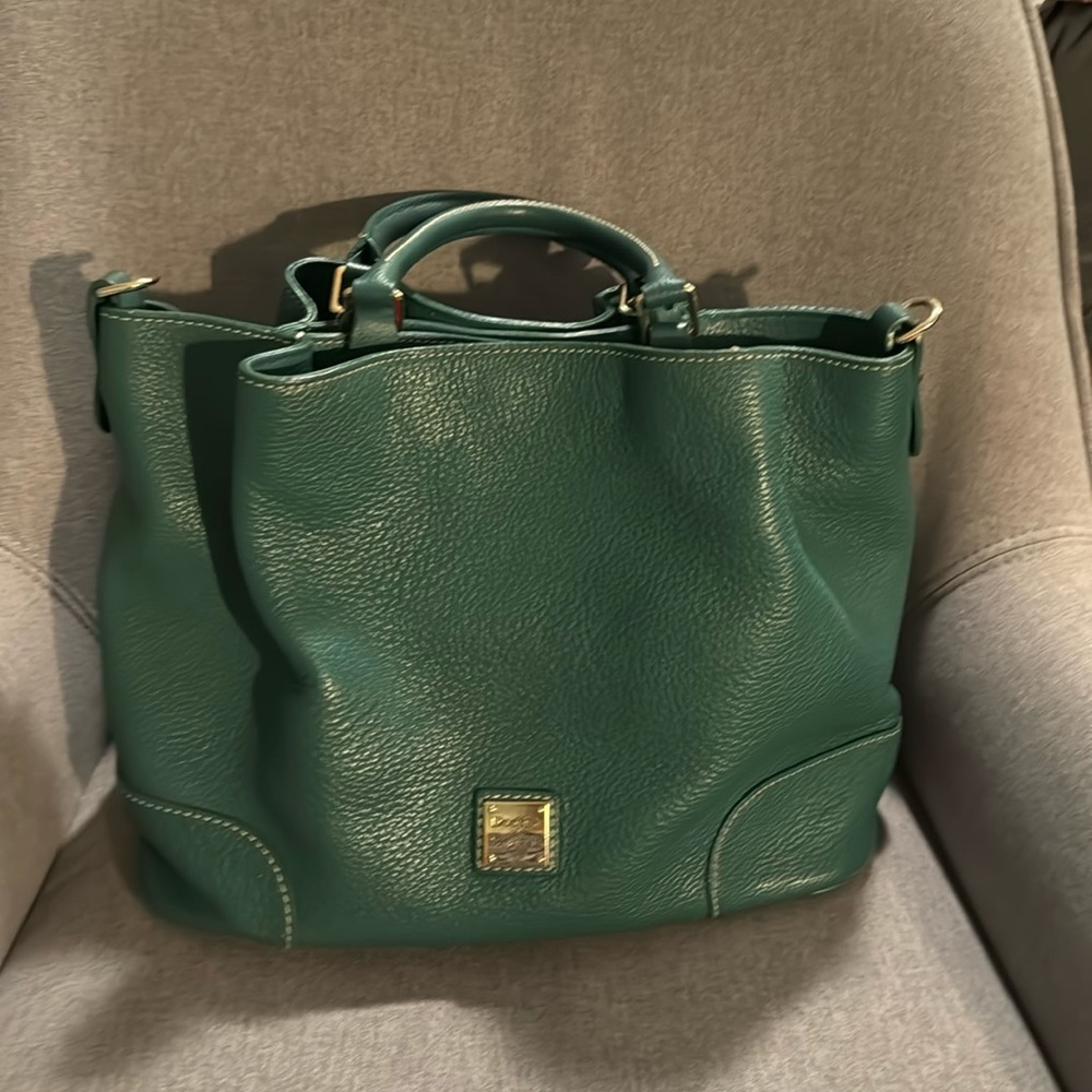 Dooney and Bourke forest green leather Flynn satchel